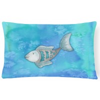Zoomie Kids Bella Fish Watercolor Lumbar Pillow ZMIE3383